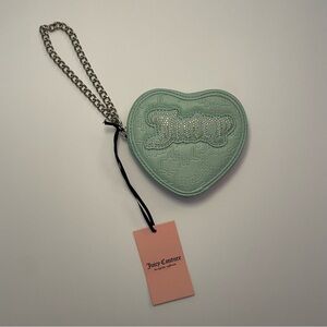 Juicy Couture String of Pearls Zip Around Pastel Turquoise